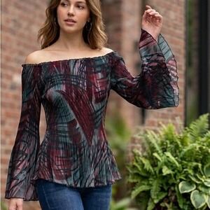 Vintage Y2K Jaipur Off Shoulder Lightweight Blouse Whimsigoth Fairycore Grunge